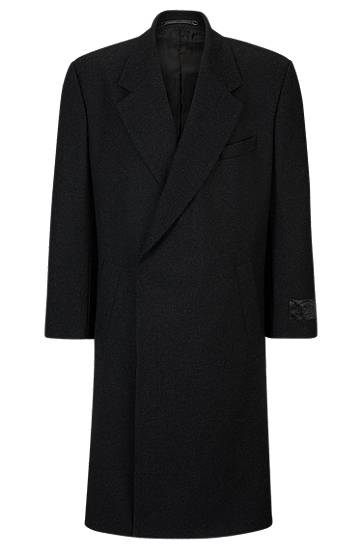 Double-breasted, regular-fit coat in a wool blend, Hugo boss