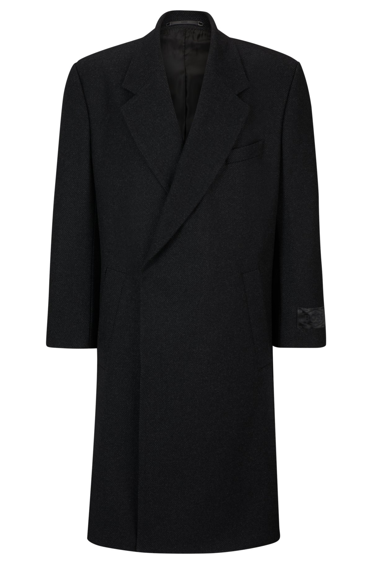 BOSS - Double-breasted, regular-fit coat in a wool blend