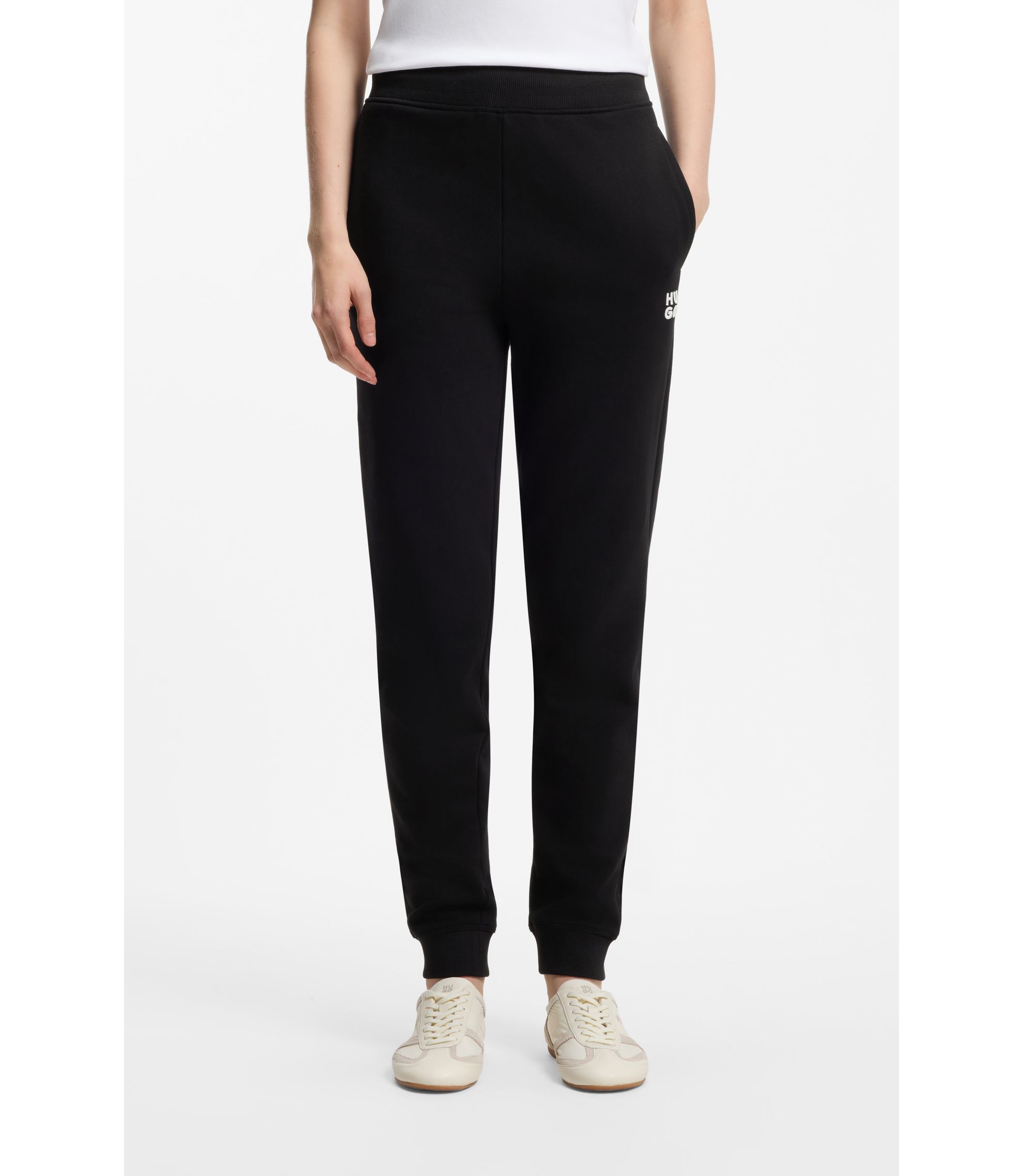 Jogginghose aus Baumwoll-Terry mit Logo-Stickerei