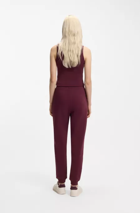 Cotton-terry tracksuit bottoms with embroidered logo