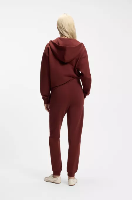 Cotton-terry tracksuit bottoms with embroidered logo