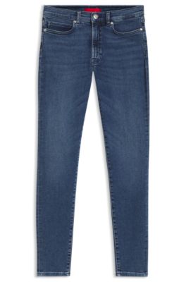 スキニーフィットジーンズ ブルー ストレッチデニム, ダークブルー