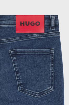 Blaue Skinny-Fit Jeans aus Stretch-Denim, Dunkelblau