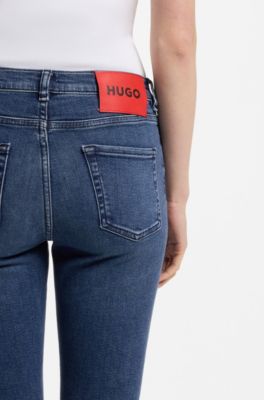 Blaue Skinny-Fit Jeans aus Stretch-Denim, Dunkelblau