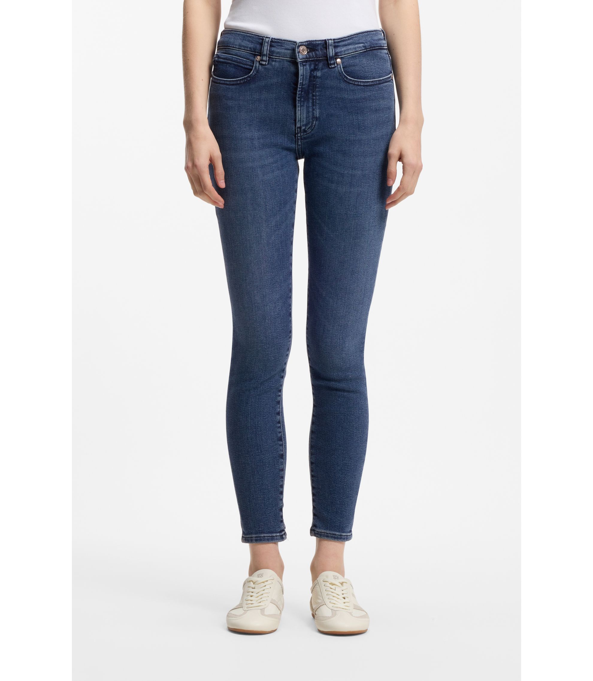 Blaue Skinny-Fit Jeans aus Stretch-Denim