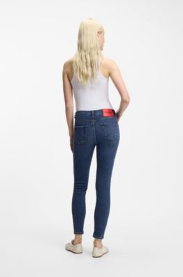 Blaue Skinny-Fit Jeans aus Stretch-Denim, Dunkelblau