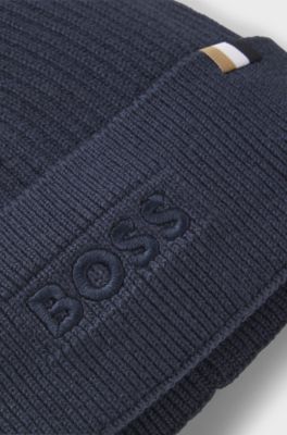 M&uuml;tze aus Baumwolle und Wolle mit Signature-Streifen-Detail, Hellblau