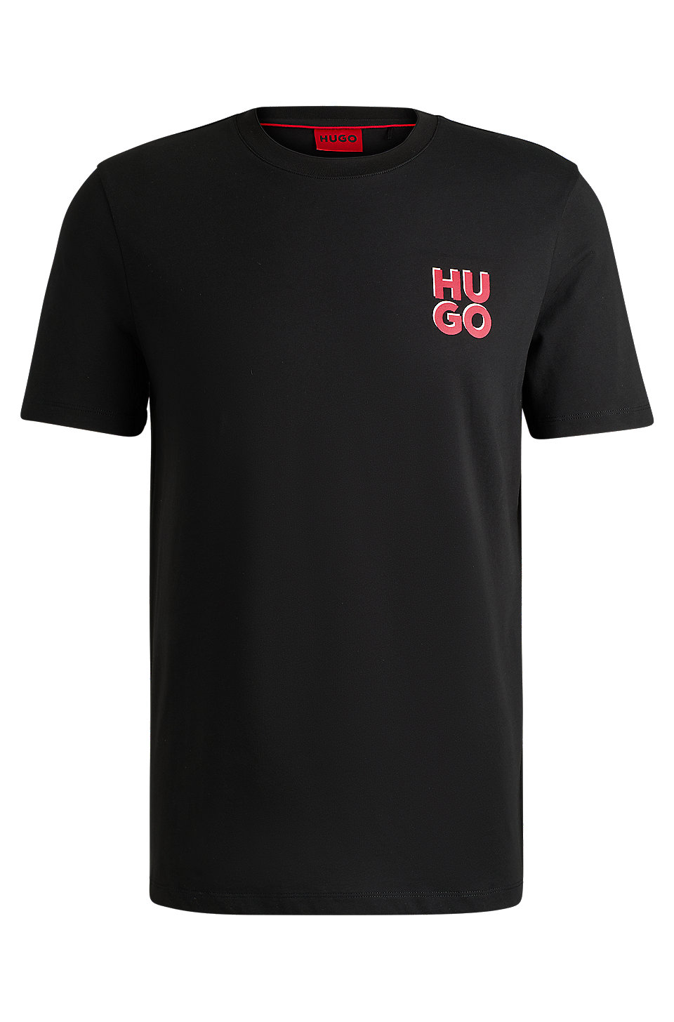 HUGO - Cotton-jersey T-shirt with stacked logo print