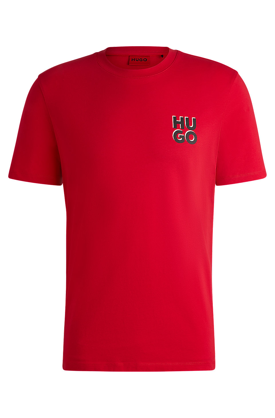 HUGO - Cotton-jersey T-shirt with stacked logo print
