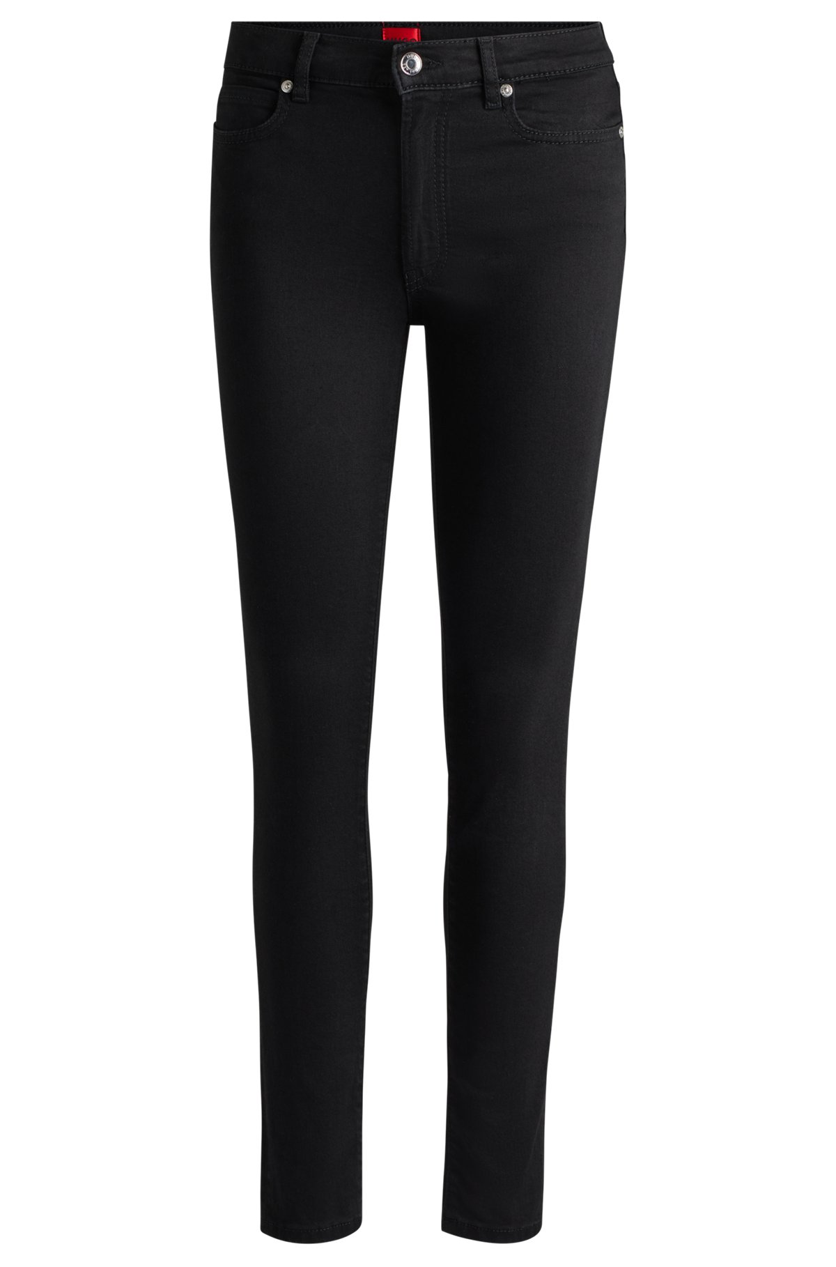 HUGO - Skinny-fit jeans in black stretch denim