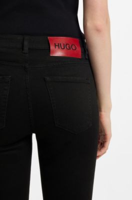 Jeans skinny fit in denim elasticizzato nero, Nero