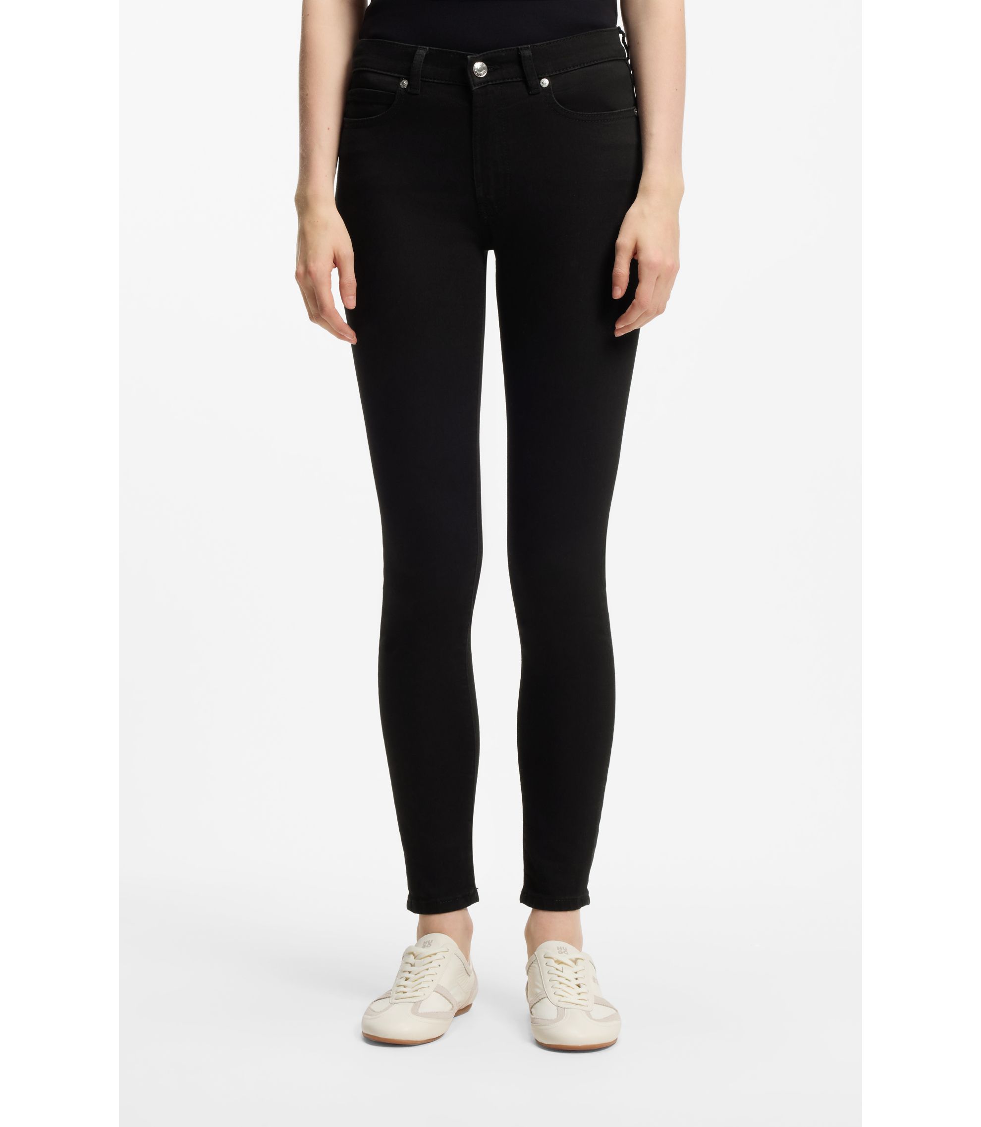 Skinny-Fit Jeans aus schwarzem Stretch-Denim