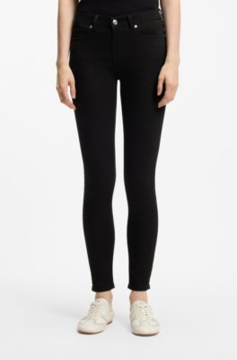 Skinny-fit jeans in black stretch denim