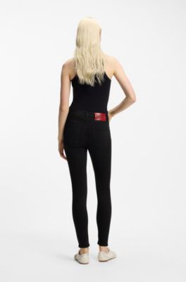 Jeans skinny fit in denim elasticizzato nero, Nero