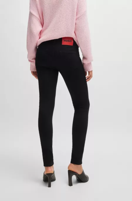 Skinny-fit jeans in black stretch denim