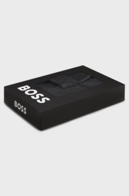 Set de regalo de bufanda y gorro de punto en dos tonos, Negro