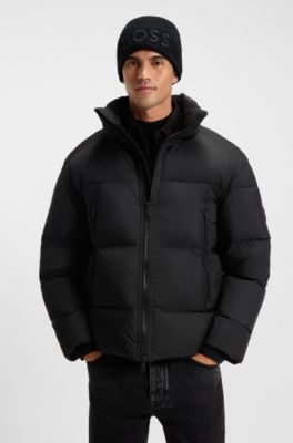 Beanie van een wolmix met logostiksel, Zwart