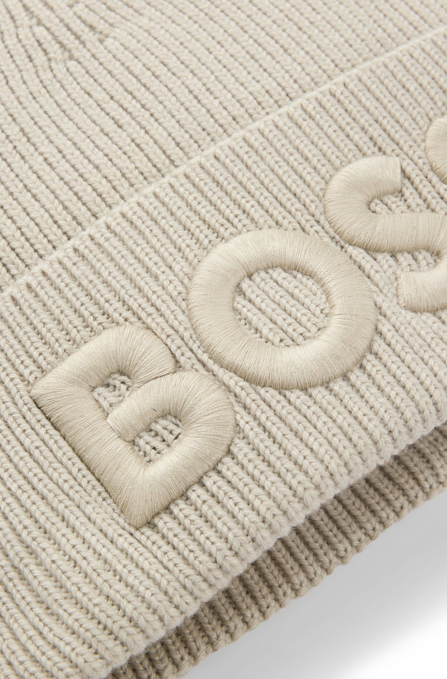 Boss Wool-blend beanie hat with embroidered logo mössor herr – bild 2