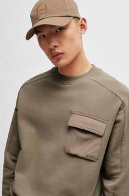 Sweatshirt BOSS Homme - Molleton Coton - Logo Et Rayures - Coupe Classique - 100% Coton