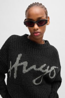 HUGO Oversizedfit sweater with sparkling handwritten logo