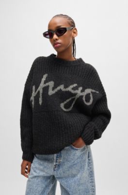 HUGO Oversizedfit sweater with sparkling handwritten logo