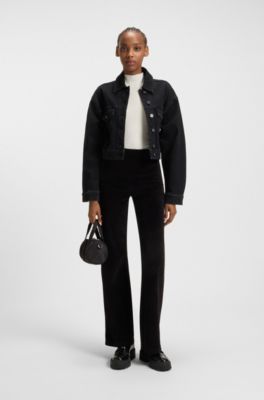 Maglione con collo a lupetto e logo Happy HUGO ricamato, Bianco