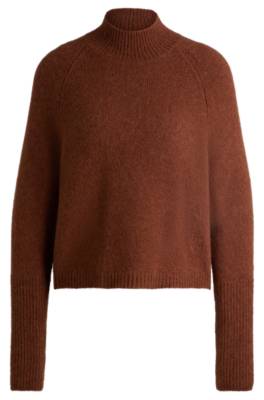 HUGO CROPPED RELAXED-FIT SWEATER IN A WOOL BLEND 