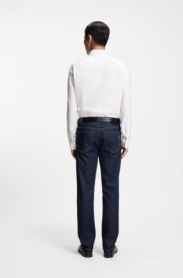 Regular-fit button-down shirt in Oxford cotton, White