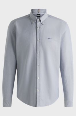 Regular-fit button-down shirt in Oxford cotton, Light Blue