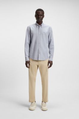 Regular-fit button-down shirt in Oxford cotton, Light Blue