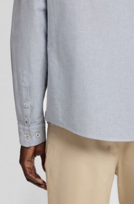 Regular-fit button-down shirt in Oxford cotton, Light Blue