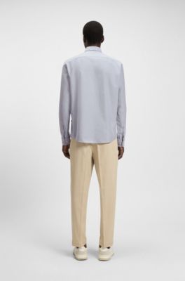 Regular-fit button-down shirt in Oxford cotton, Light Blue