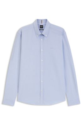 Regular-fit button-down shirt in Oxford cotton, Light Blue