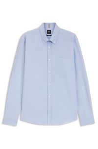 Regular-fit button-down shirt in Oxford cotton, Light Blue