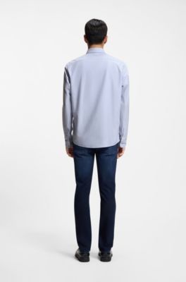 Regular-fit button-down shirt in Oxford cotton, Light Blue