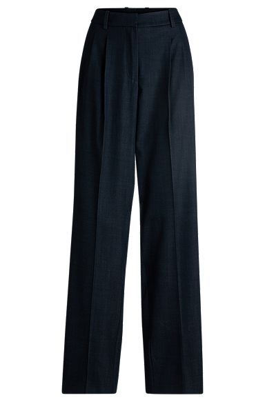 Regular-fit trousers in denim-effect twill, Dark Blue