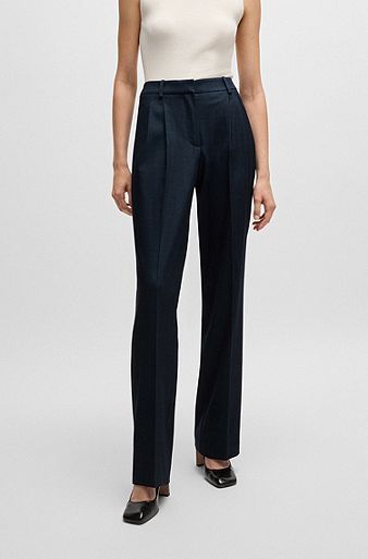Regular-fit trousers in denim-effect twill, Dark Blue
