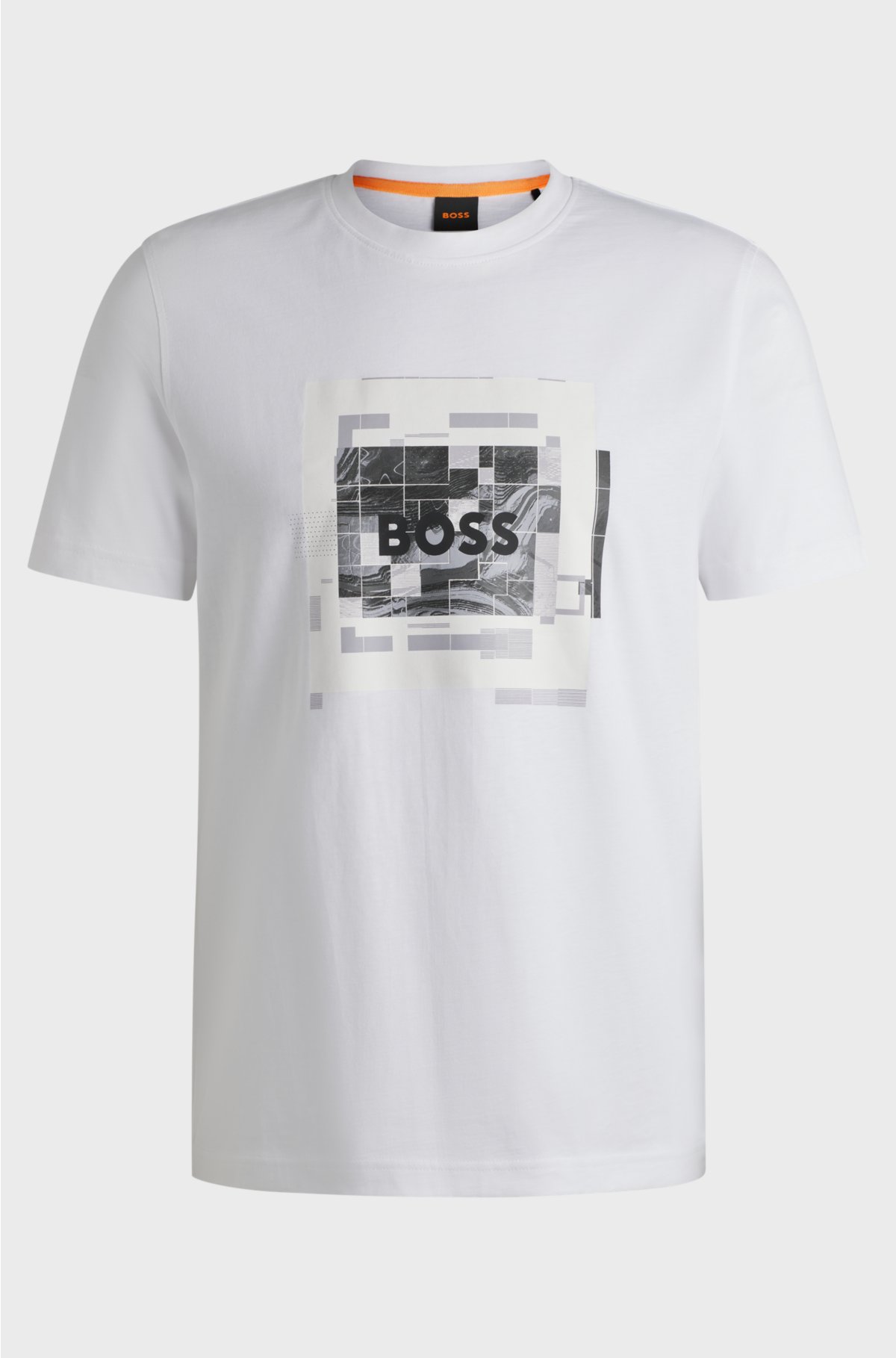 BOSS - Cotton-jersey T-shirt with logo artwork