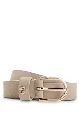 Suede belt with Double B monogram