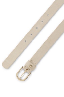 Boss Suede belt with gold-tone Double B monogram klassiska skärp dam – bild 2