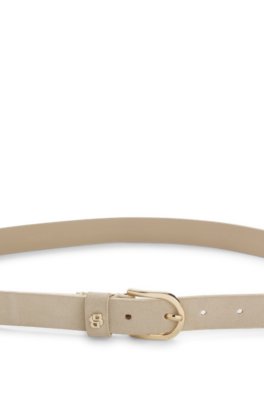 Boss Suede belt with gold-tone Double B monogram klassiska skärp dam – bild 3
