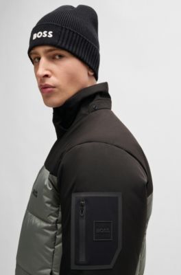 Water-repellent down jacket with detachable hood, Grey