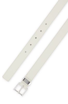 BOSS Italianleather belt with engraved logo buckle