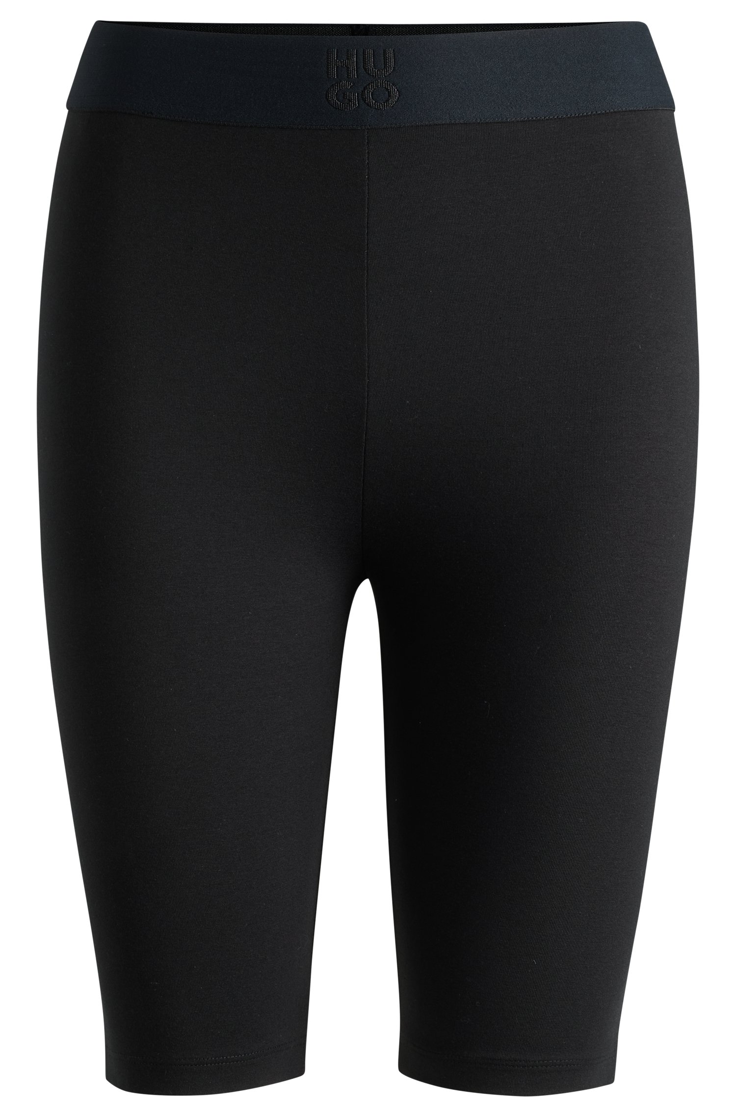 Short cycliste en coton stretch à logo revisité