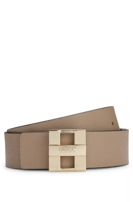 Ceinture en cuir italien avec lettres logo en métal