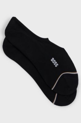 Two-pack of invisible socks in a cotton blend, Black