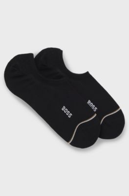 Two-pack of invisible socks in a cotton blend, Black