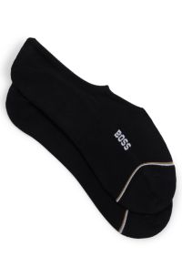 Two-pack of invisible socks in a cotton blend, Black