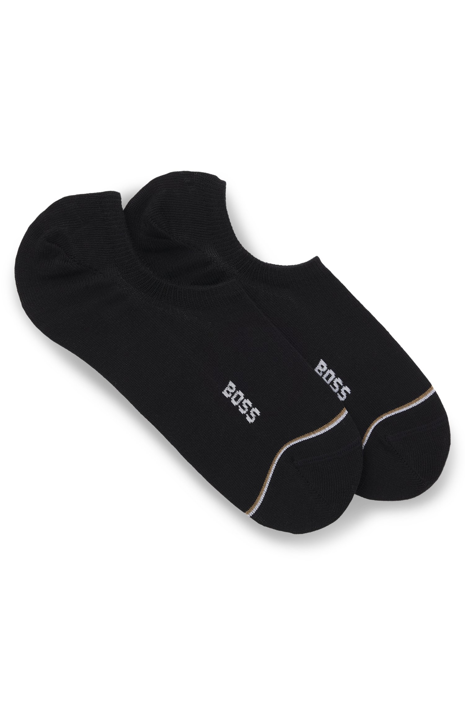 Boss Two-pack of invisible socks in a cotton blend strumpor herr