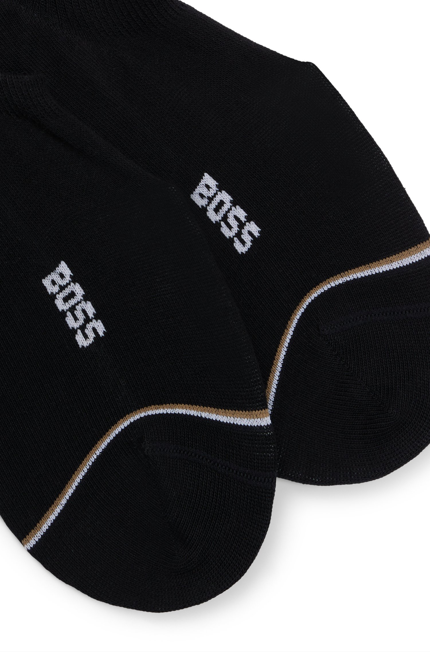 Boss Two-pack of invisible socks in a cotton blend strumpor herr – bild 5